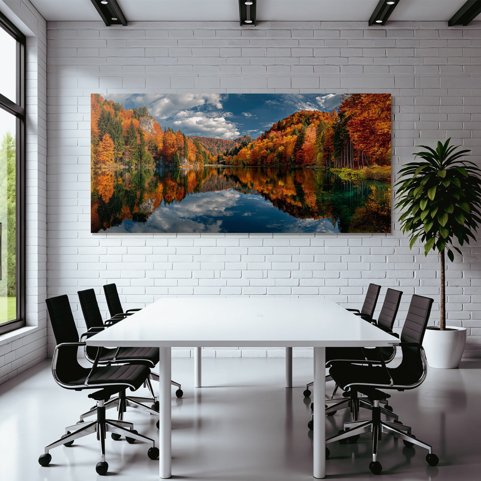 Herbstlandschaft Spiegelung Am See