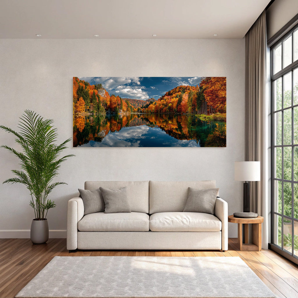 Herbstlandschaft Spiegelung Am See