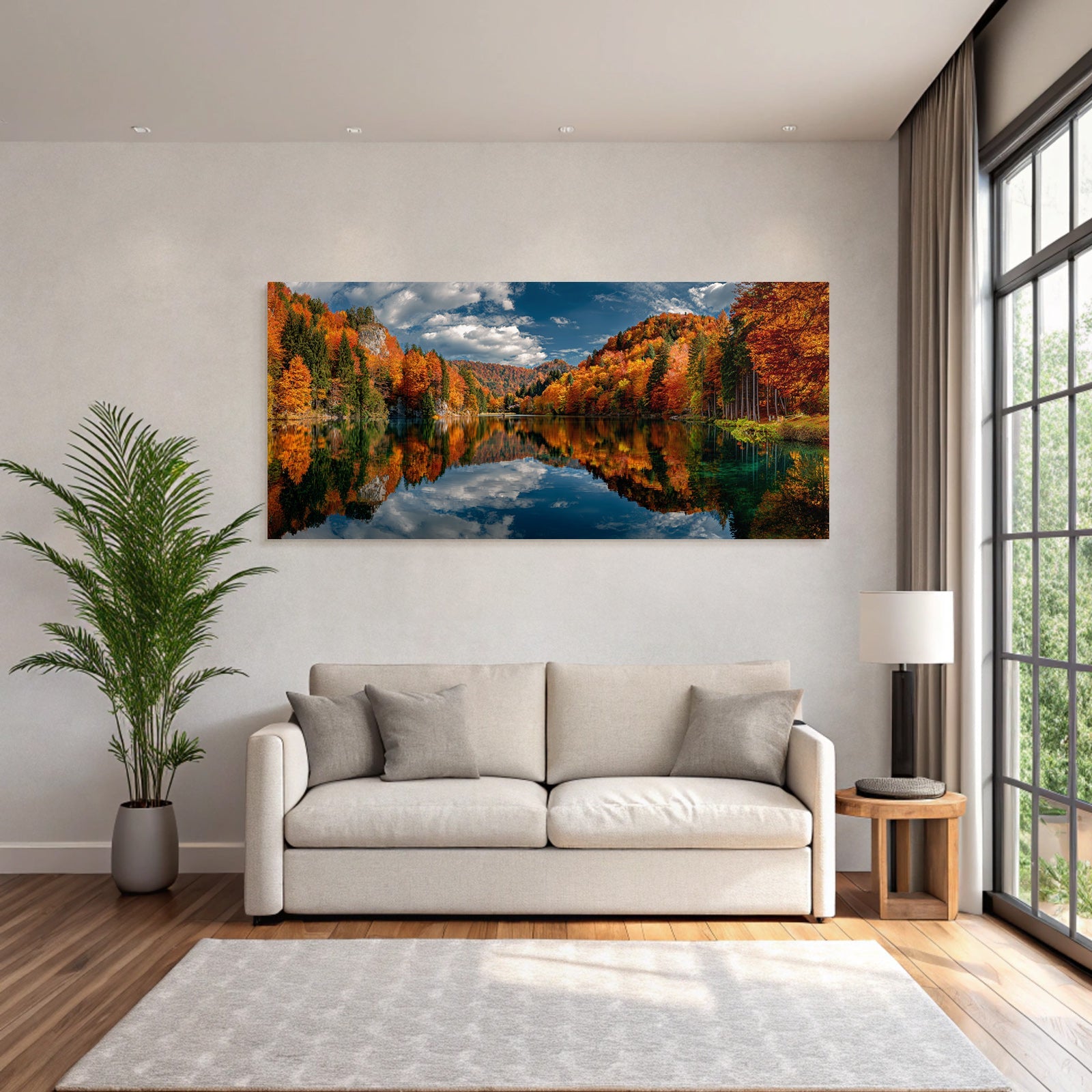 Herbstlandschaft Spiegelung Am See