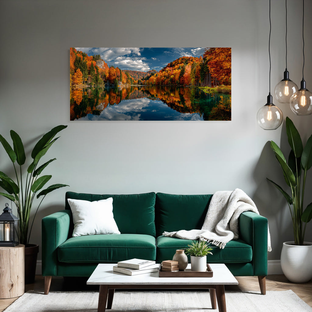 Herbstlandschaft Spiegelung Am See