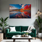 Herbstlandschaft Wässer Spiegelung Bunte Blätter