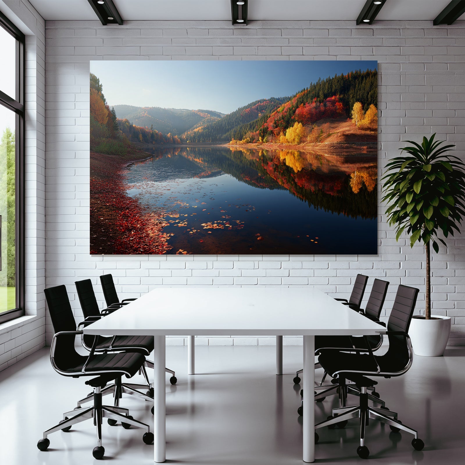 Ruhige Landschaft Herbst Seen Mountains Reflection