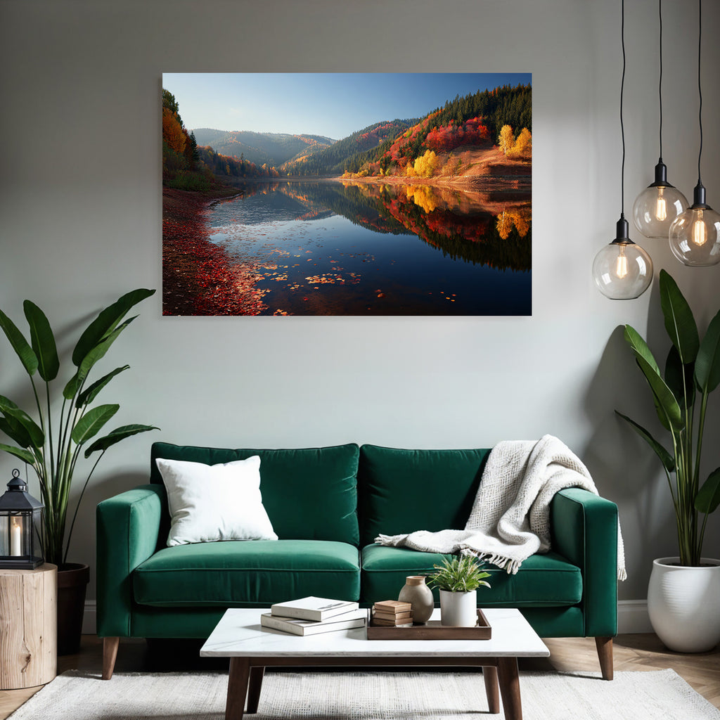 Ruhige Landschaft Herbst Seen Mountains Reflection
