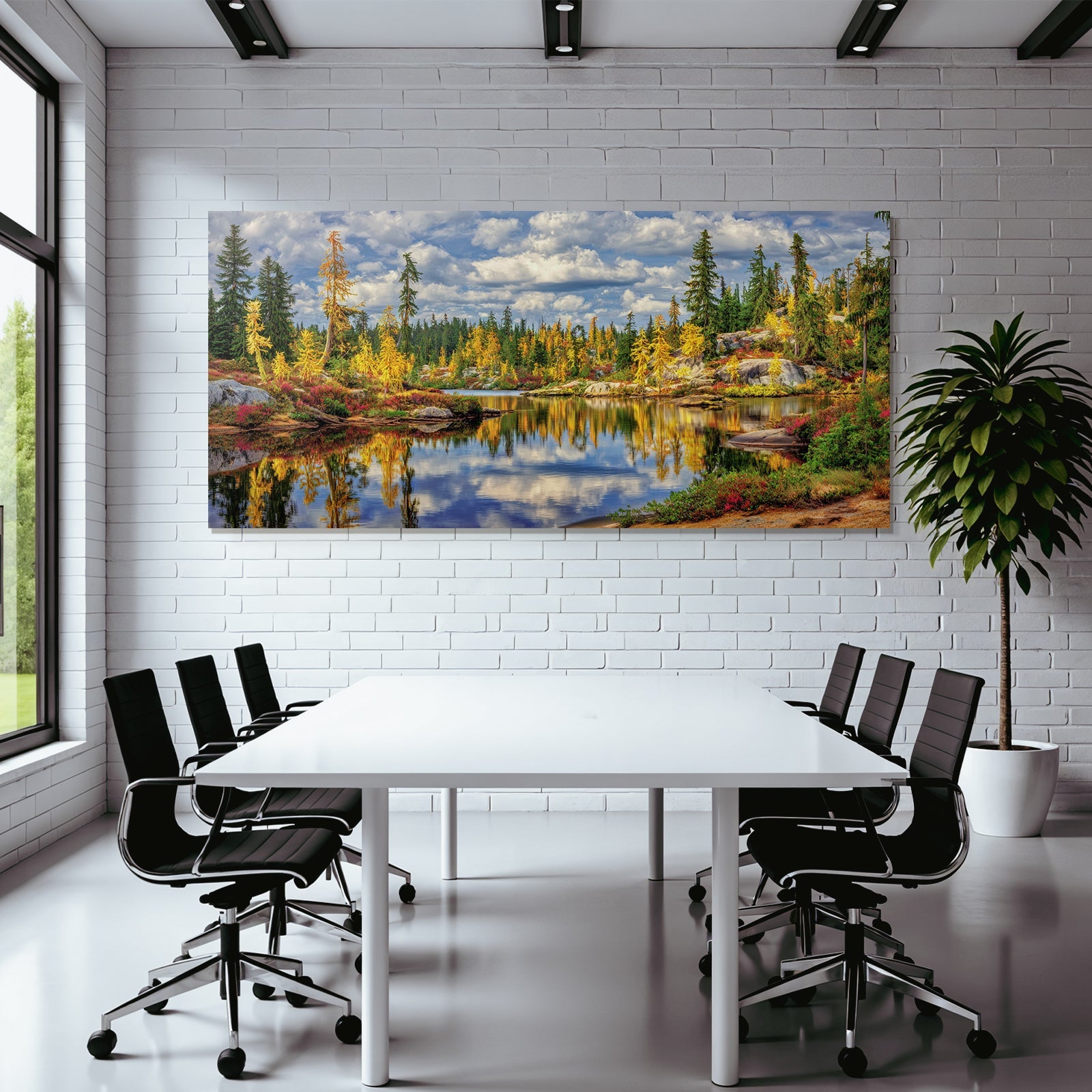 Ruhige Natur Landschaft Mit Reflectionen Im Herbst