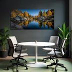 Ruhige Naturlandschaft Herbst Reflektion Wasser Bergige Region