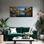 Ruhige Naturlandschaft Herbst Reflektion Wasser Bergige Region