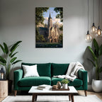 Fantasieschloss In Zauberhafter Landschaft Mit Gotischen Elementen