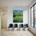 Malerische Landschaft Bergblick Wildblumen Klare Himmel