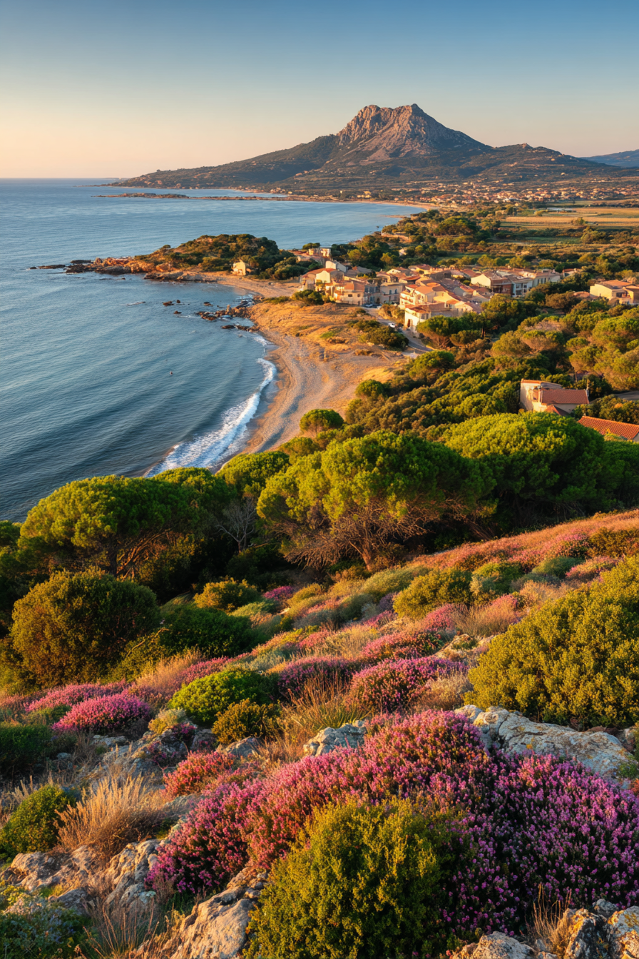 Scenic Küstenlandschaft Beach Grün Pflanzen Gebirge Stimmungsvoll | Sommer | Jahreszeiten