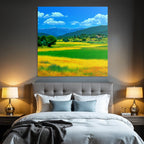 Vibrante Landschaft Mit Hügeln Feldern Und Bergen