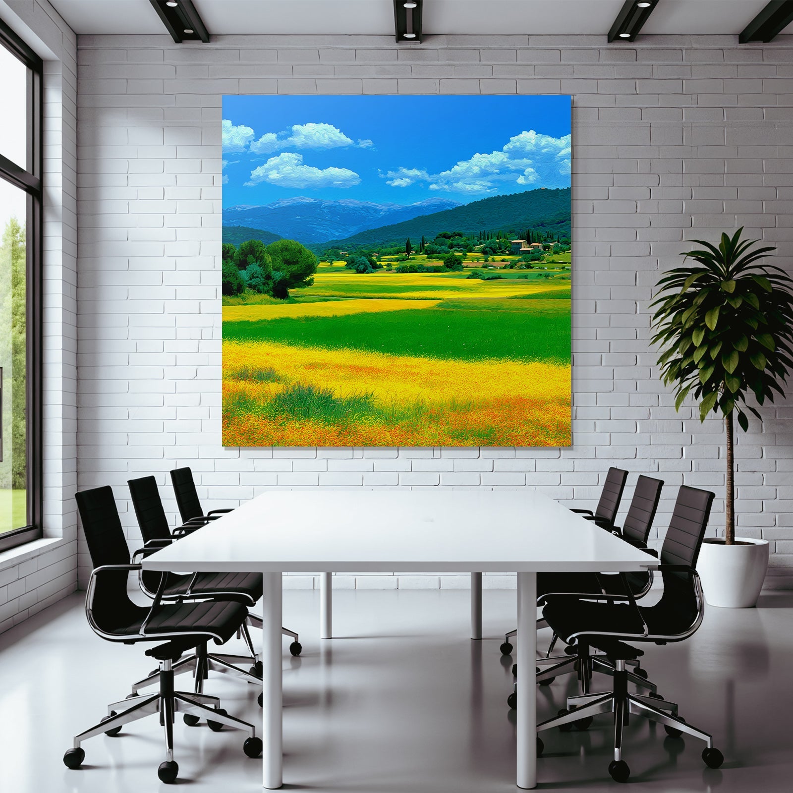 Vibrante Landschaft Mit Hügeln Feldern Und Bergen