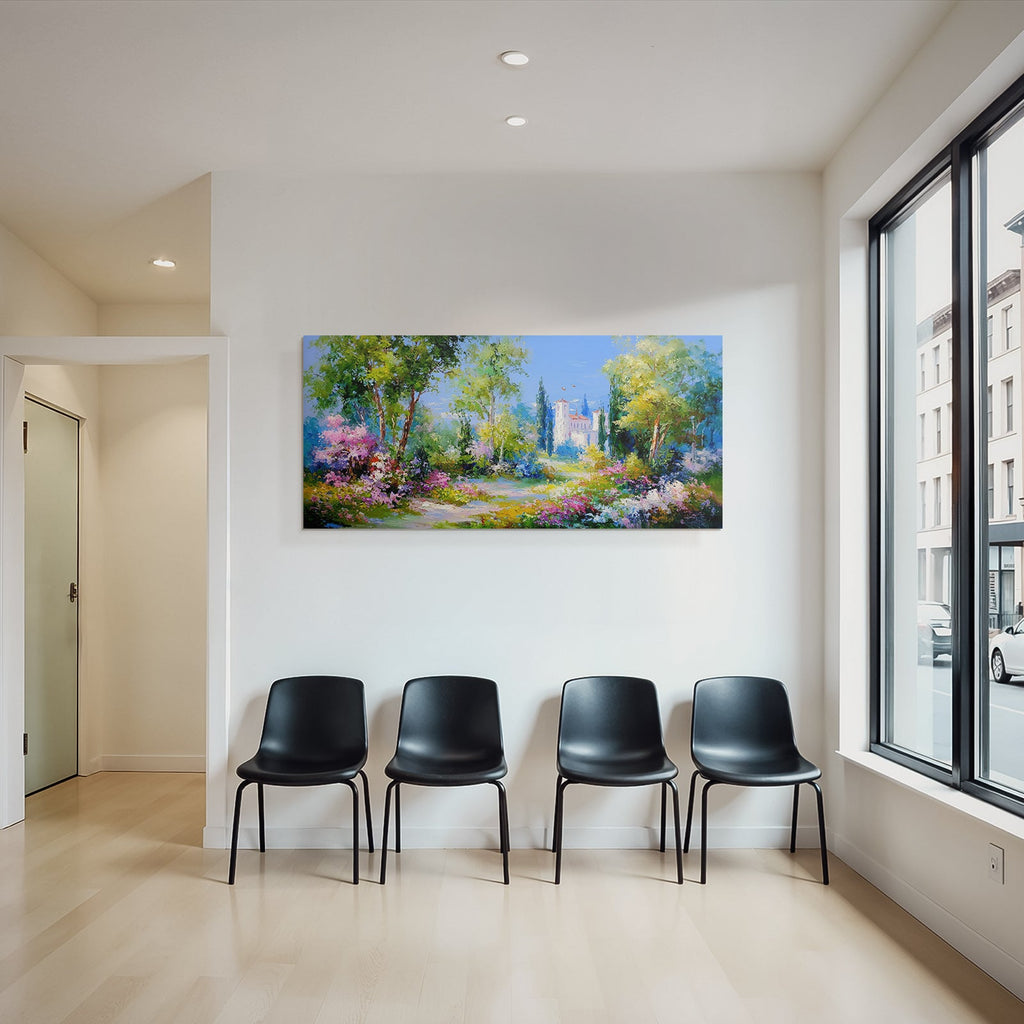 Bunte Landschaft Mit Baum Und Herrenhaus