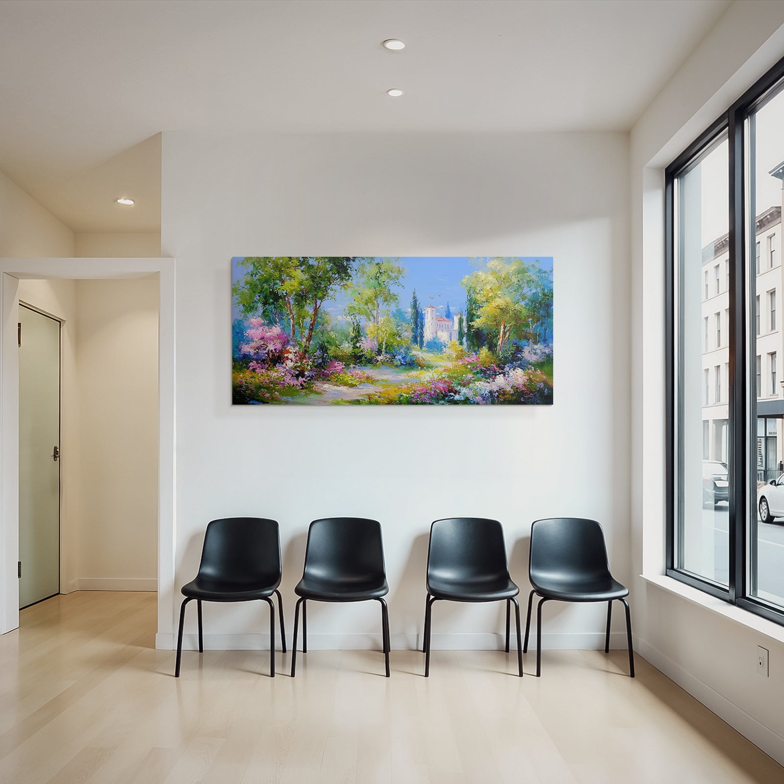 Bunte Landschaft Mit Baum Und Herrenhaus
