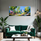 Bunte Landschaft Mit Baum Und Herrenhaus