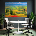 Tuscany Landscape Mit Rollenden Hügeln Und Blumen