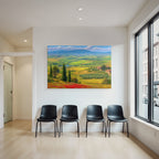 Tuscany Landscape Mit Rollenden Hügeln Und Blumen