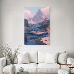 Landschaft Mit Schneebedeckten Bergen Und Einem Fluss