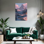 Landschaft Mit Schneebedeckten Bergen Und Einem Fluss