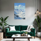 Schneebedeckte Berge Und Evergreen Bäume Unter Blaüm Himmel