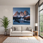 Landschaft Mit Schneebedeckten Bergen Und Reflektierendem See