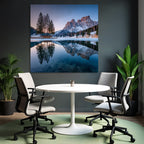 Ruhige Landschaft Schneebedeckte Berge Und See