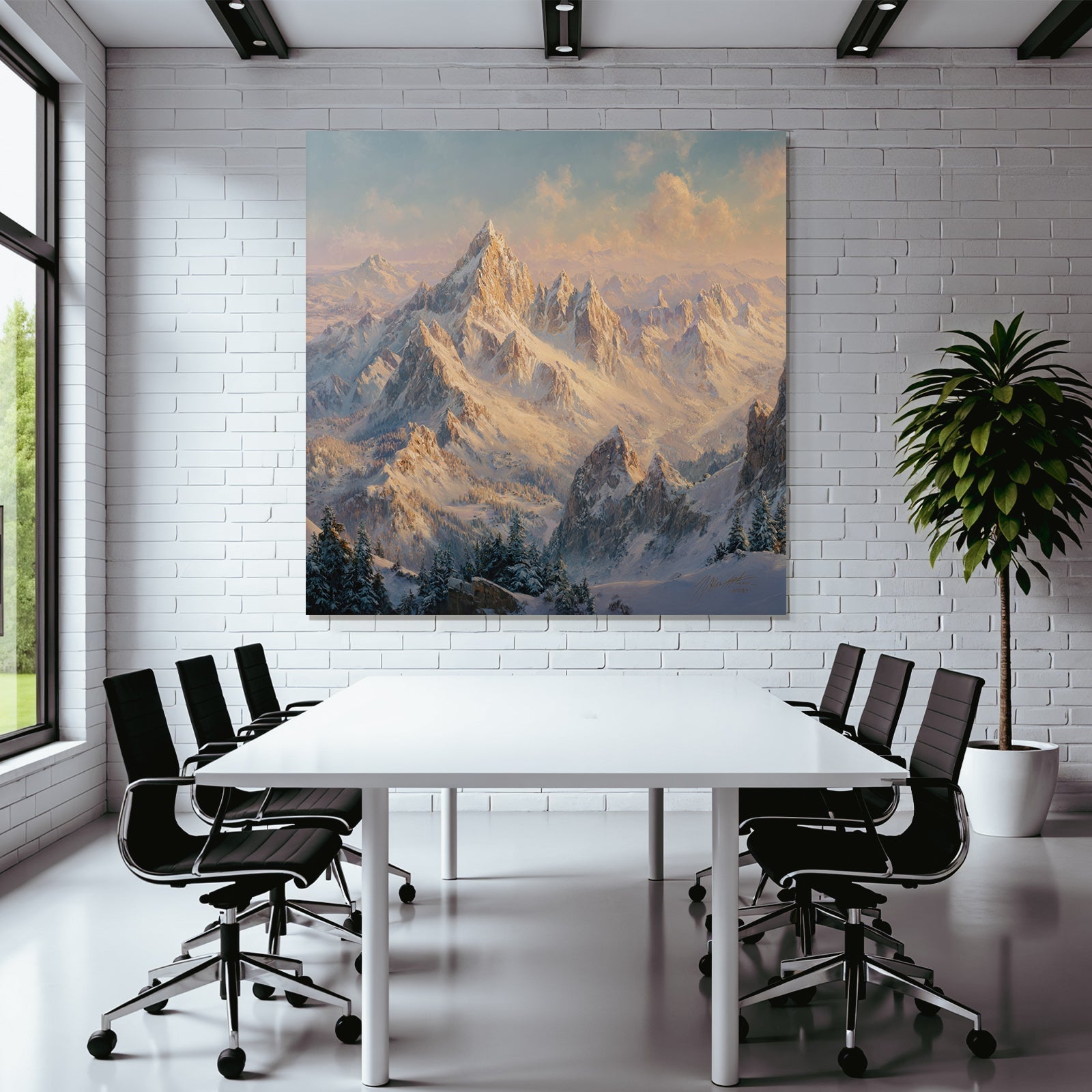 Schneebedeckte Berglandschaft Mit Evergreen Bäumen Dämmerung