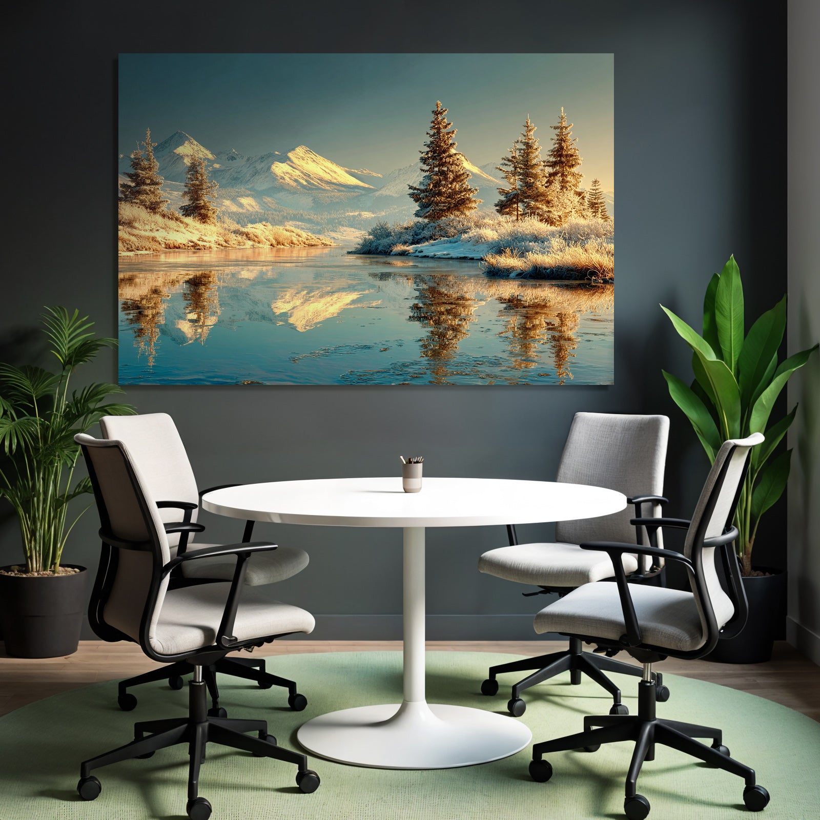 Friedliche Landschaft Mit Reflektionen Im Fluss