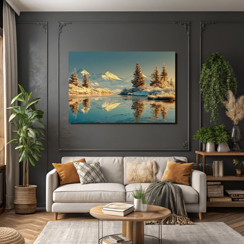 Friedliche Landschaft Mit Reflektionen Im Fluss