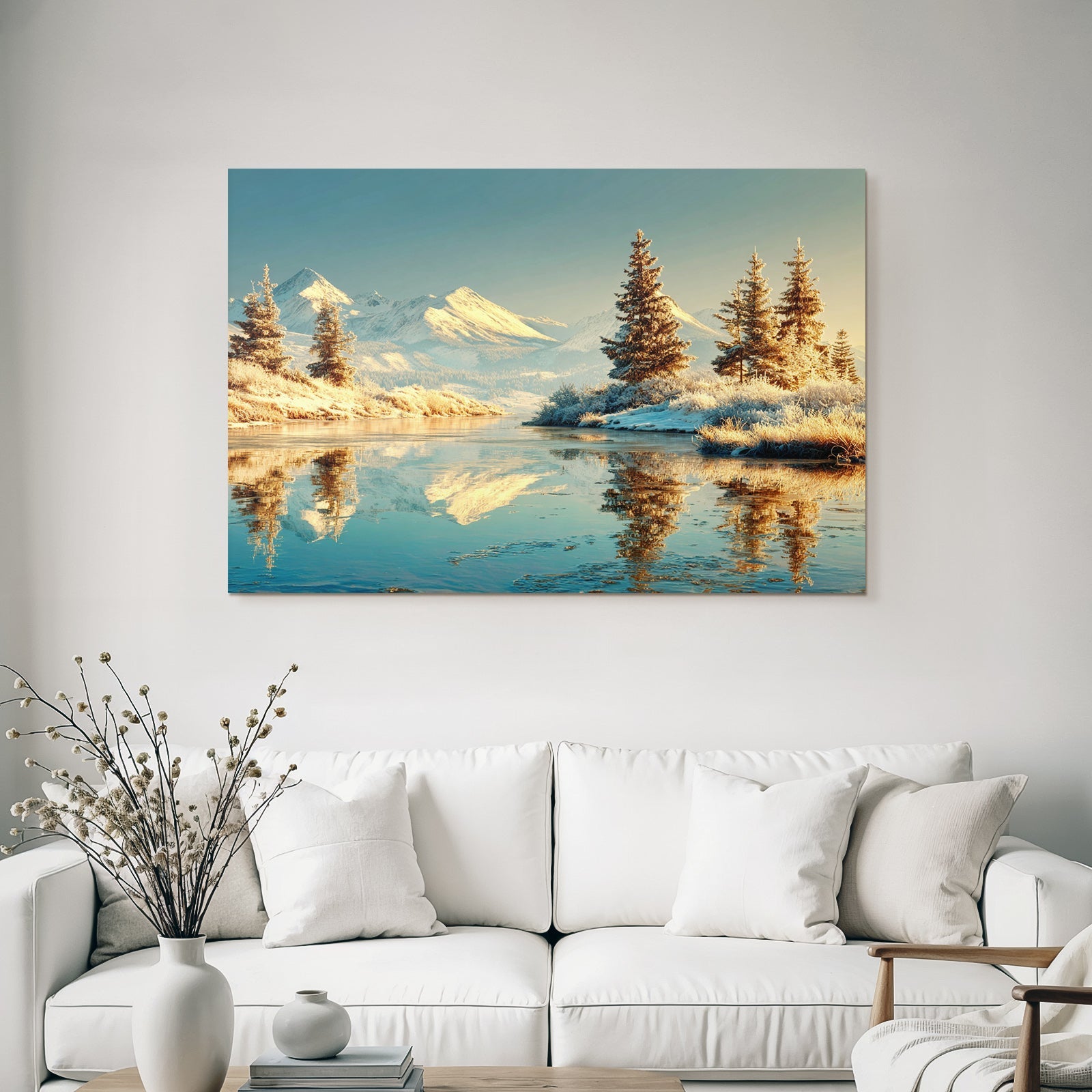 Friedliche Landschaft Mit Reflektionen Im Fluss