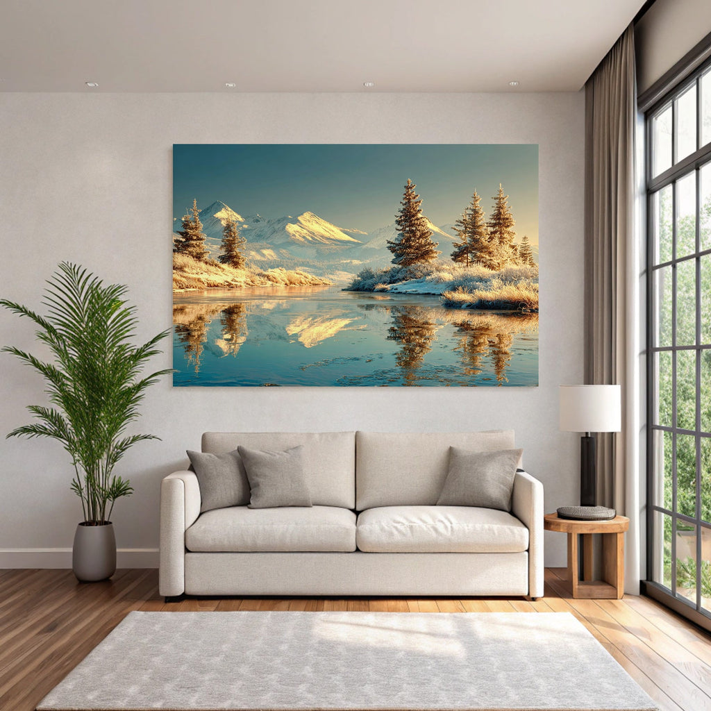 Friedliche Landschaft Mit Reflektionen Im Fluss