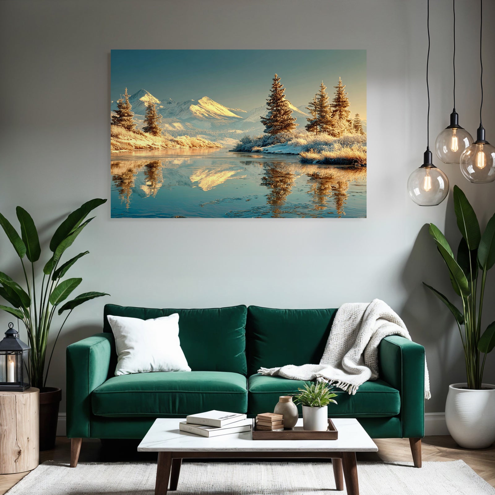 Friedliche Landschaft Mit Reflektionen Im Fluss