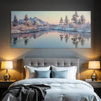 Landschaft Mit Schneebedeckten Bergen Und Fluss