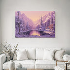 Landschaft Mit Schneebedeckten Bergen Und Ruhigem Wasser