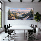 Landschaft Mit Schneebedeckten Bergen Und See