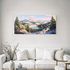 Landschaft Mit Schneebedeckten Bergen Und See