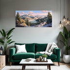 Landschaft Mit Schneebedeckten Bergen Und See