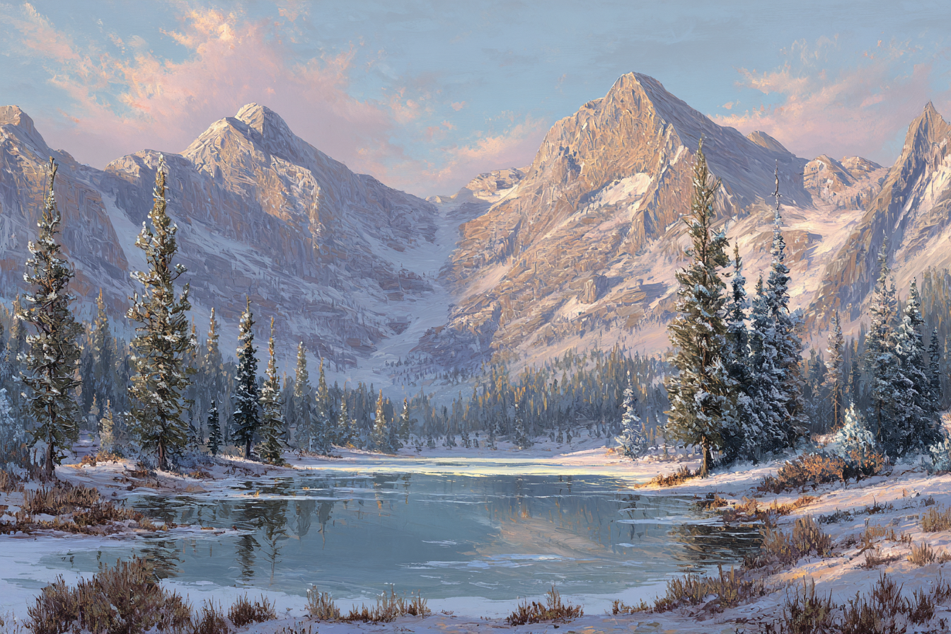 Ruhige Landschaft Im Morgenlicht | Winter | Jahreszeiten