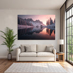 Ruhige Landschaft Mit Hütte Reflektion Im See
