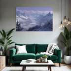 Ruhige Landschaft Mit Schneebedeckten Bergen Und Burg