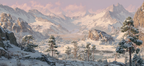 Sanfte Szene Mit Schneebedeckten Bergen Und Felsen | Winter | Jahreszeiten