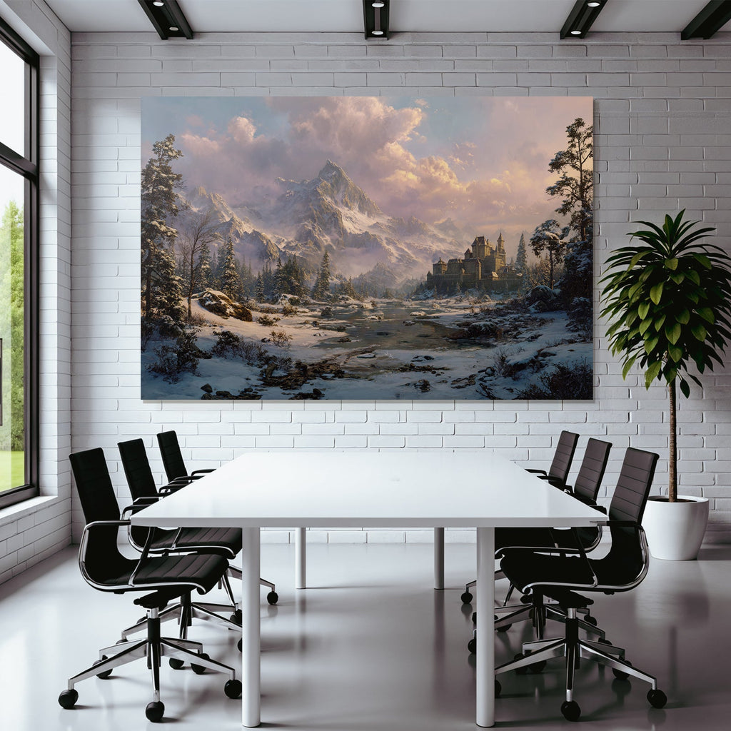 Zauberhafte Landschaft Mit Burg Und Fluss