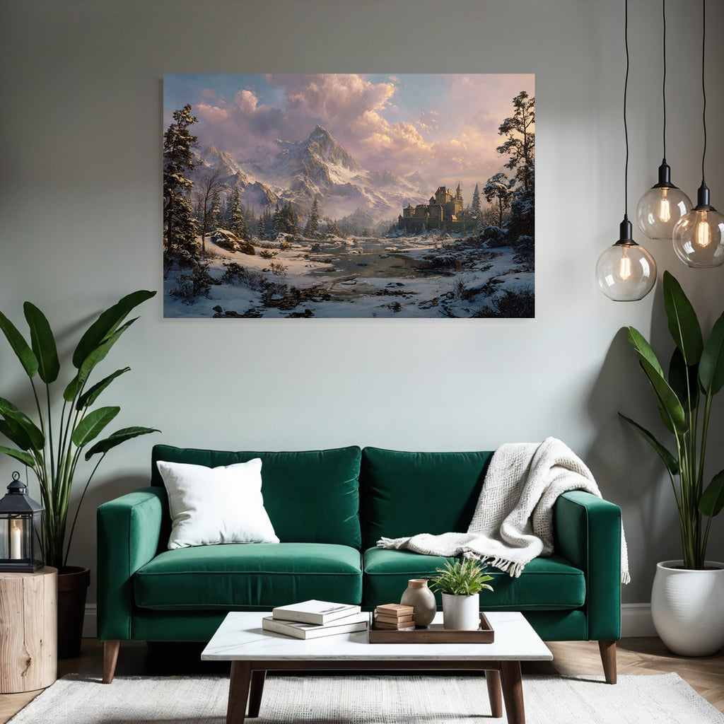 Zauberhafte Landschaft Mit Burg Und Fluss