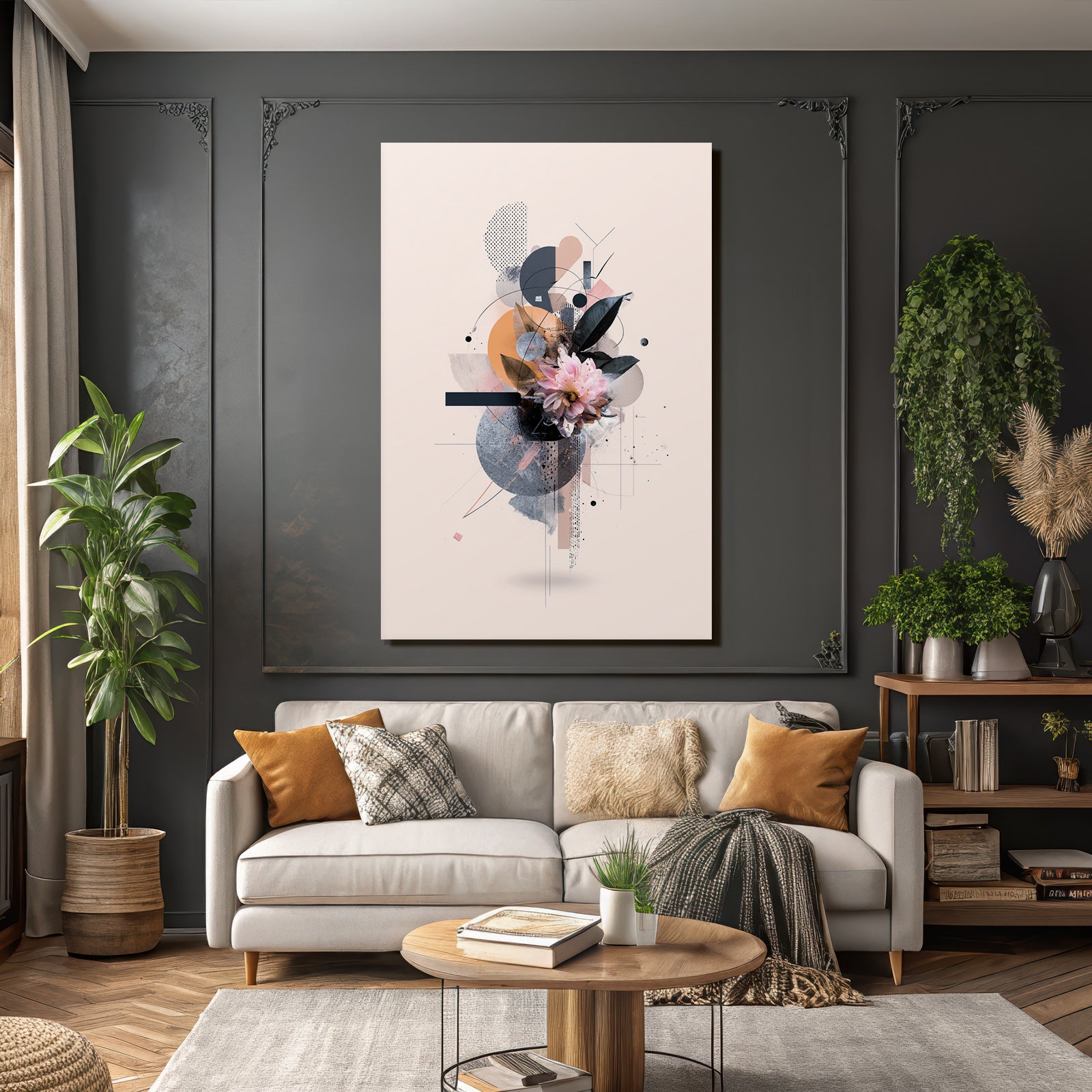 Abstract Flora Geometric Design Moderne Kunst