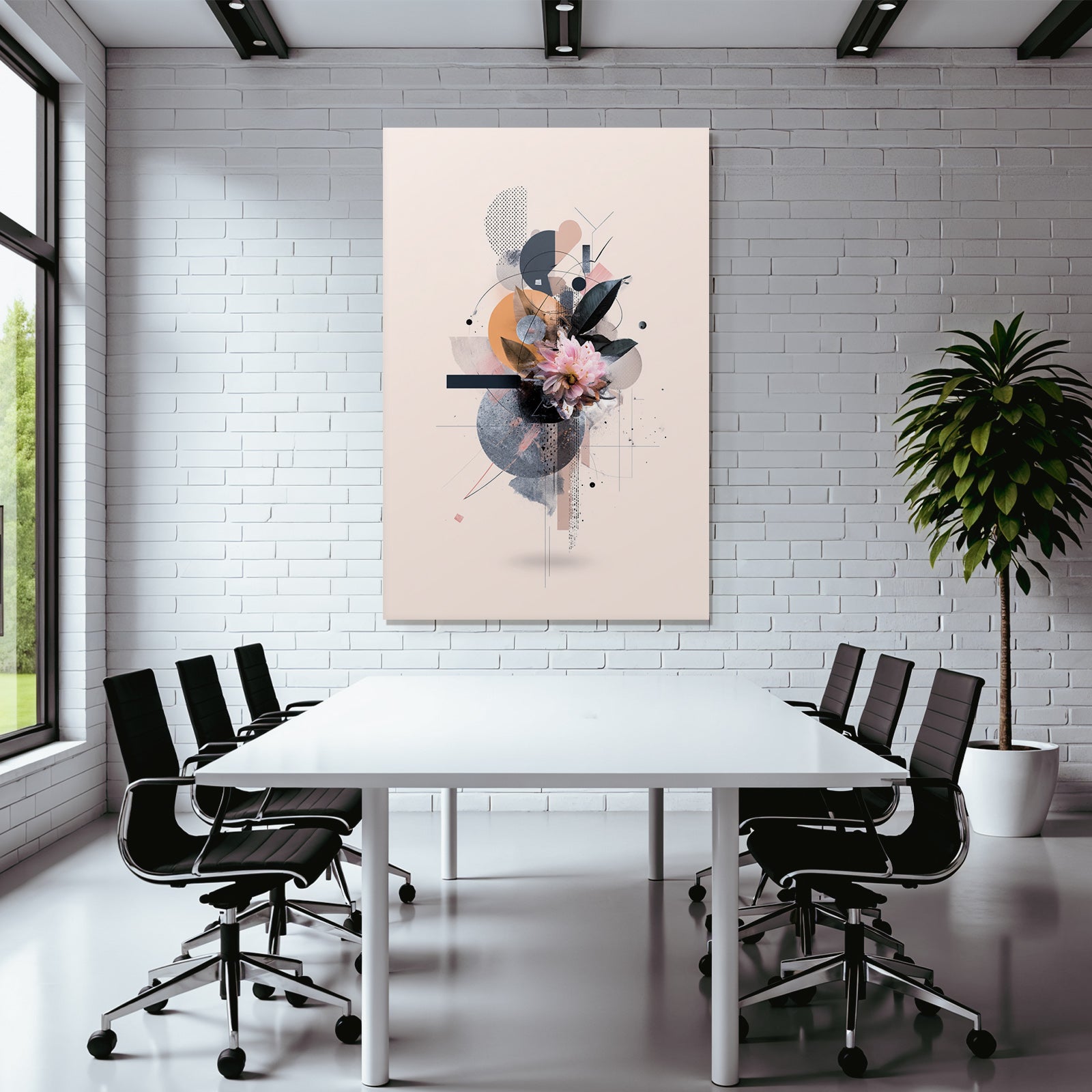 Abstract Flora Geometric Design Moderne Kunst