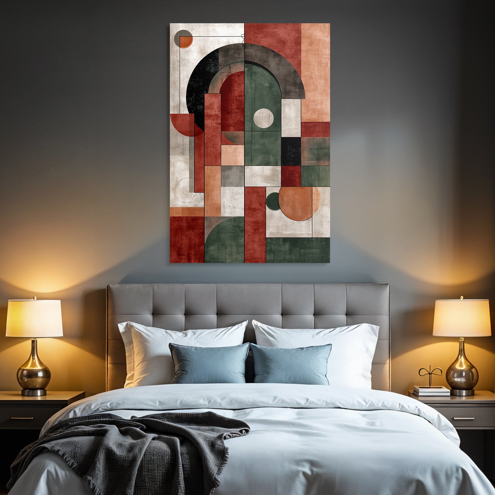 Abstrakte Geometrische Kunst Mit Erdtoenen
