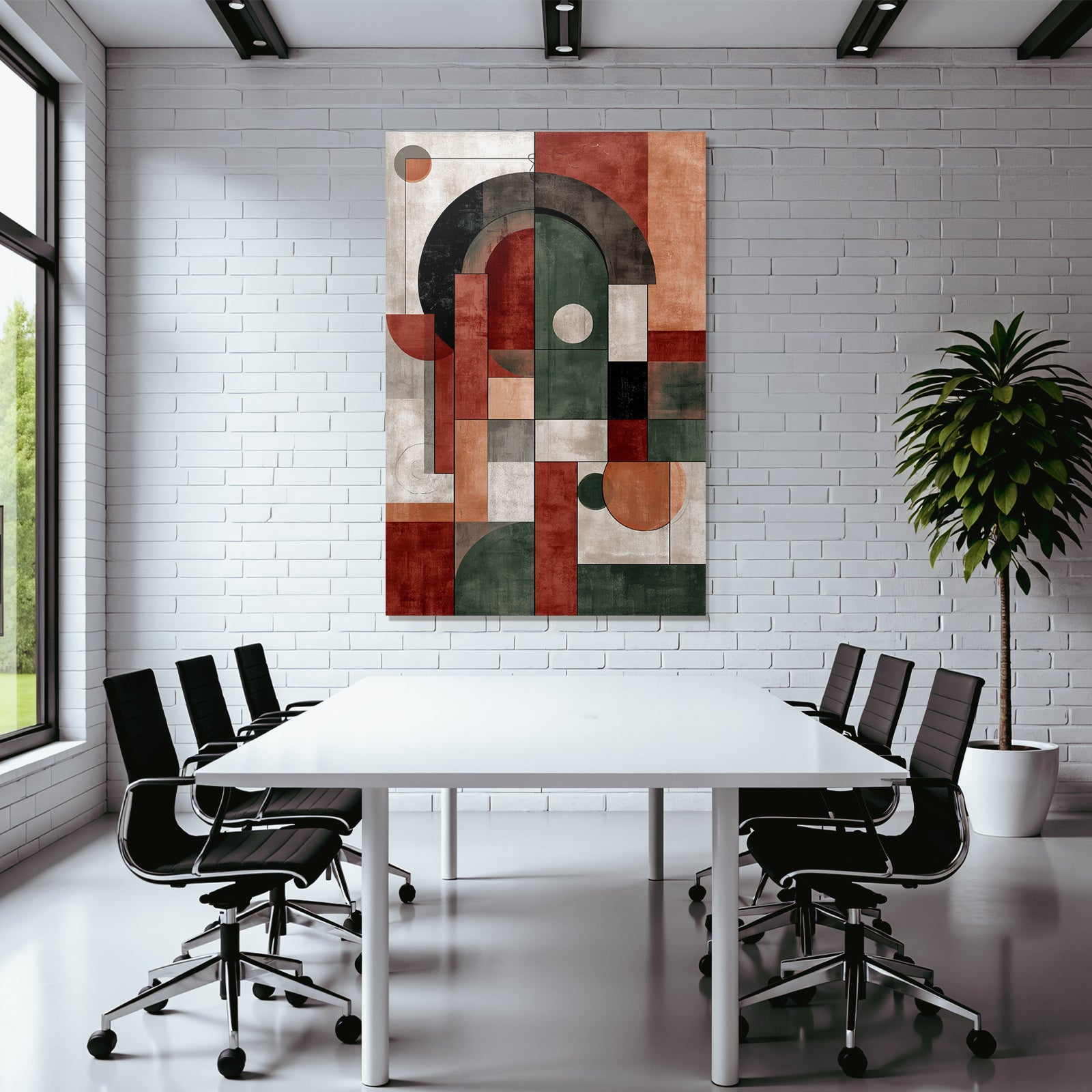 Abstrakte Geometrische Kunst Mit Erdtoenen