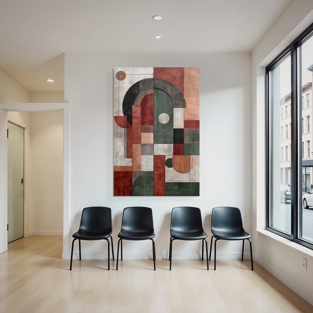 Abstrakte Geometrische Kunst Mit Erdtoenen