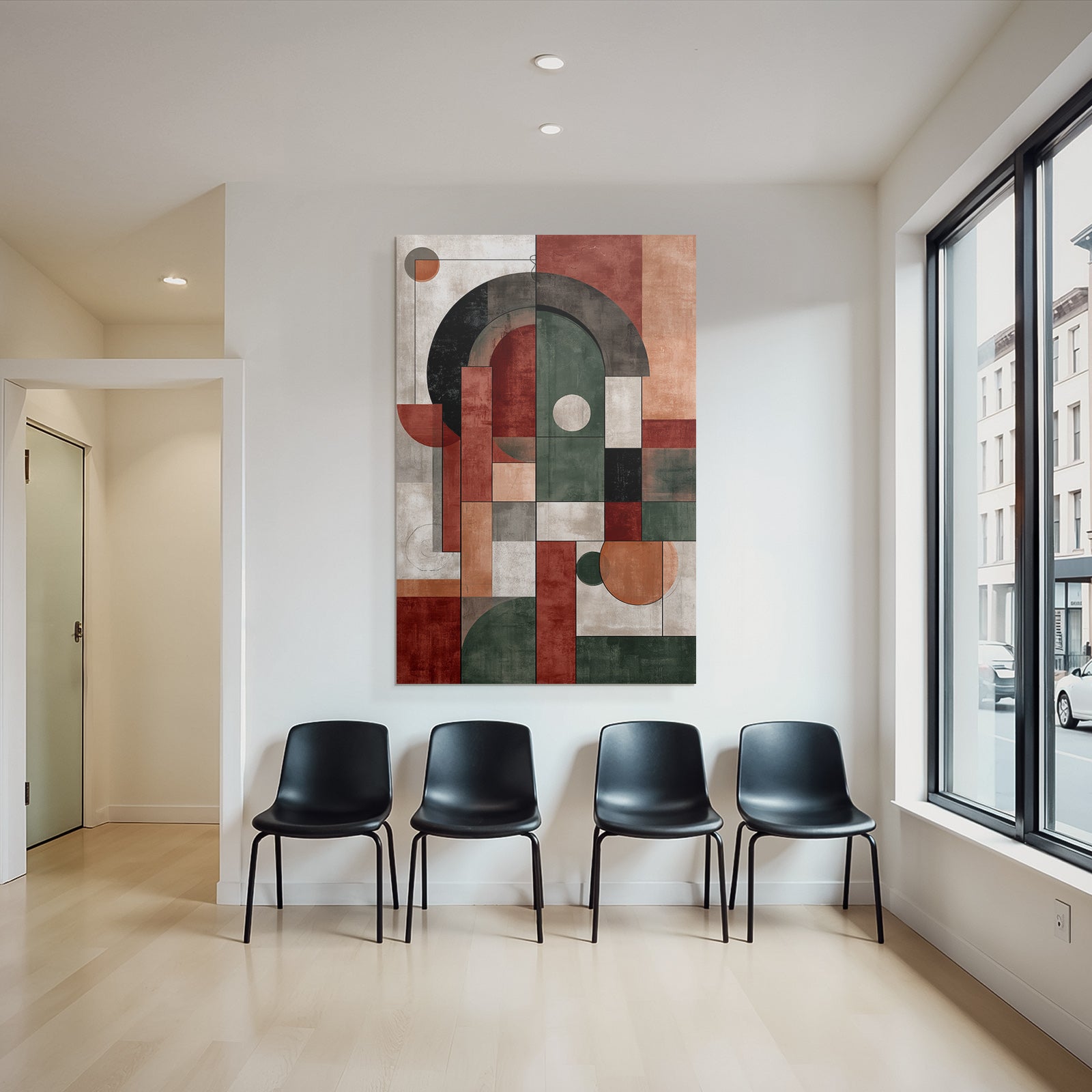 Abstrakte Geometrische Kunst Mit Erdtoenen