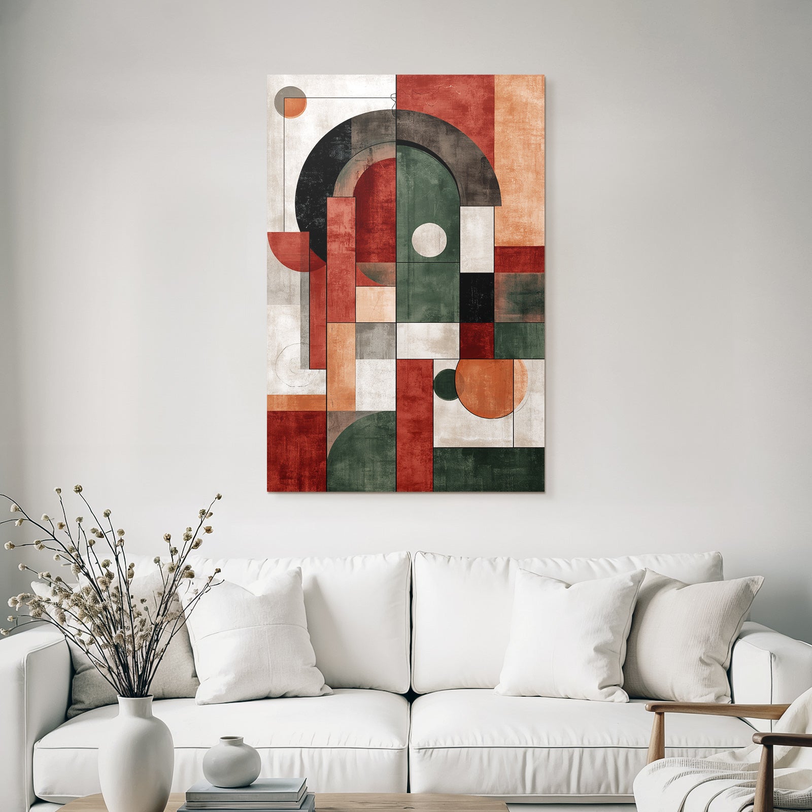 Abstrakte Geometrische Kunst Mit Erdtoenen