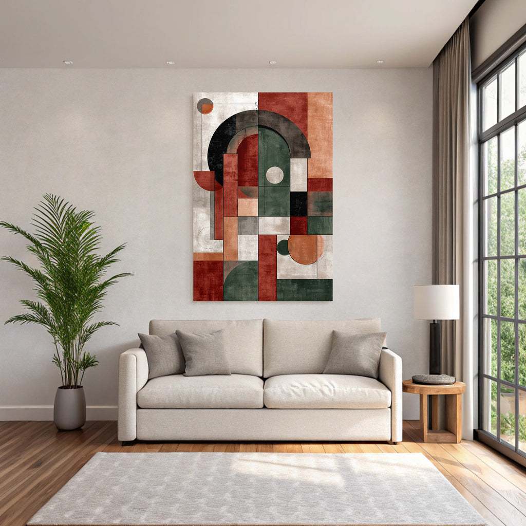 Abstrakte Geometrische Kunst Mit Erdtoenen